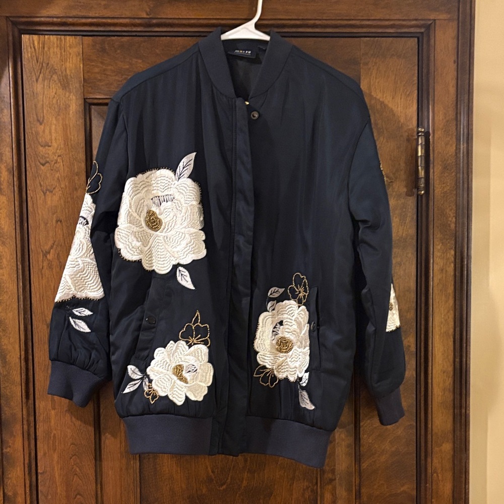 Maeve  XXS jacket. Oversized navy with beautiful beading.